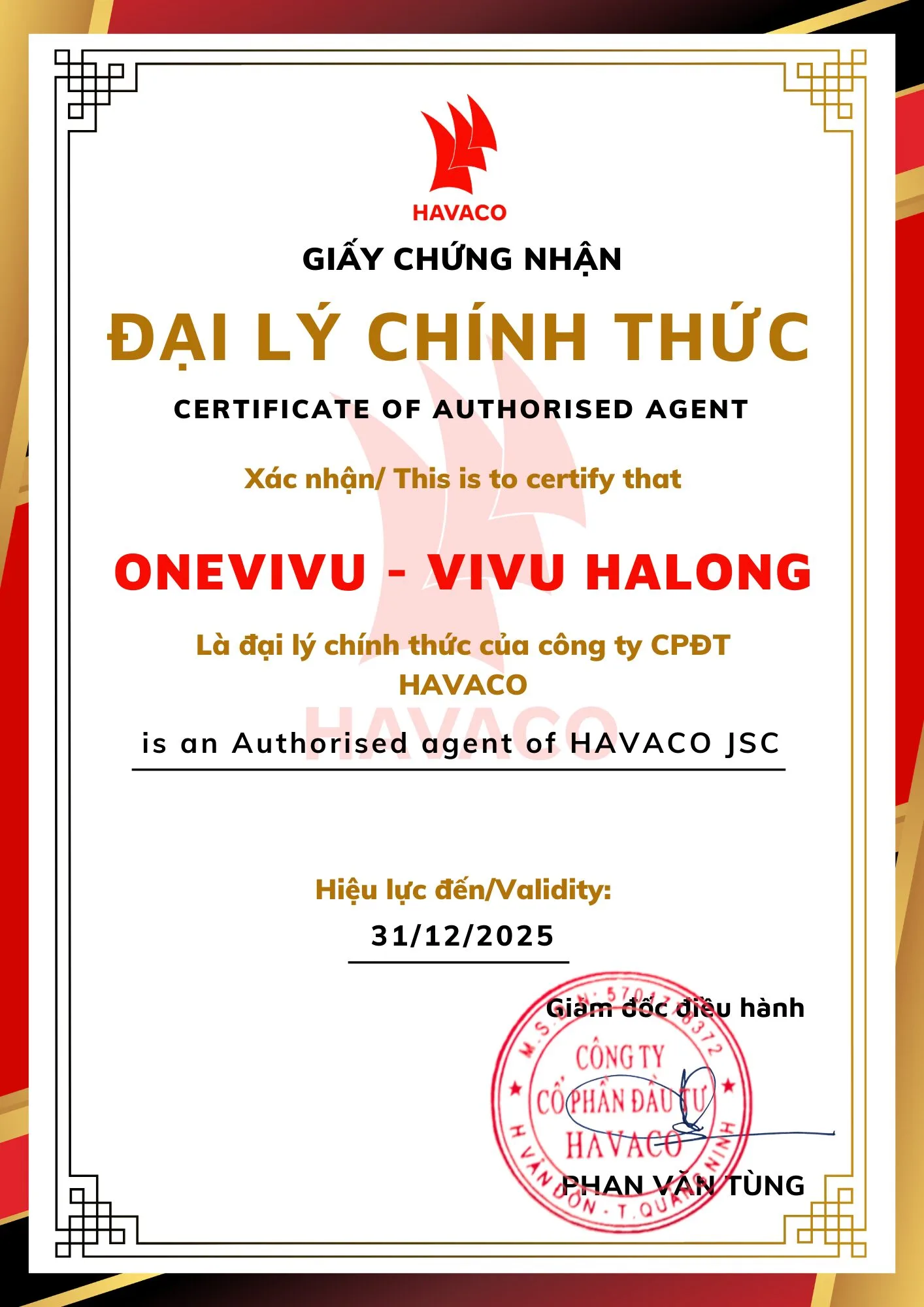 Vivu Halong là đại lý đối tác uy tín của Havaco