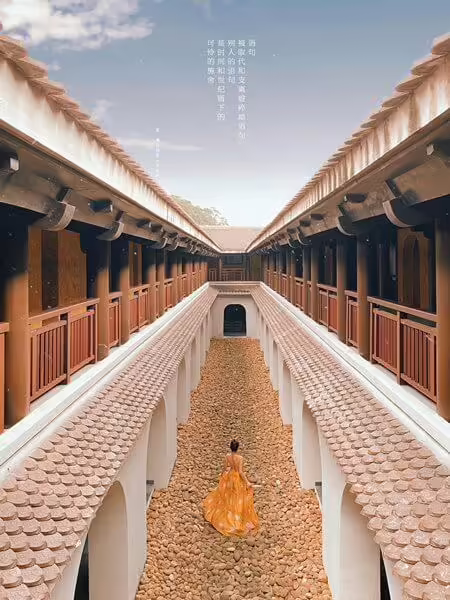 Hành lang đá là nơi check-in ấn tượng