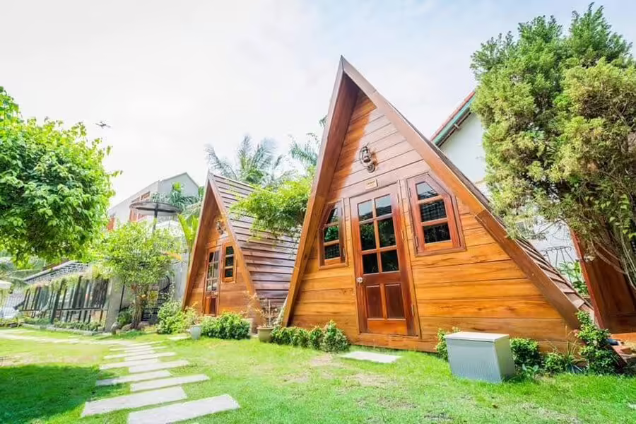 Căn nhà gỗ tại homestay