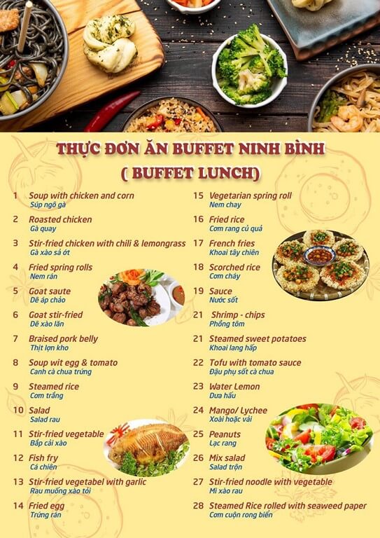 Buffet lunch for Ninh Binh tour 