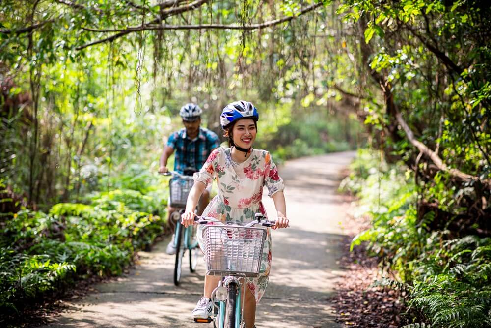 Biking to explore Cat Ba island