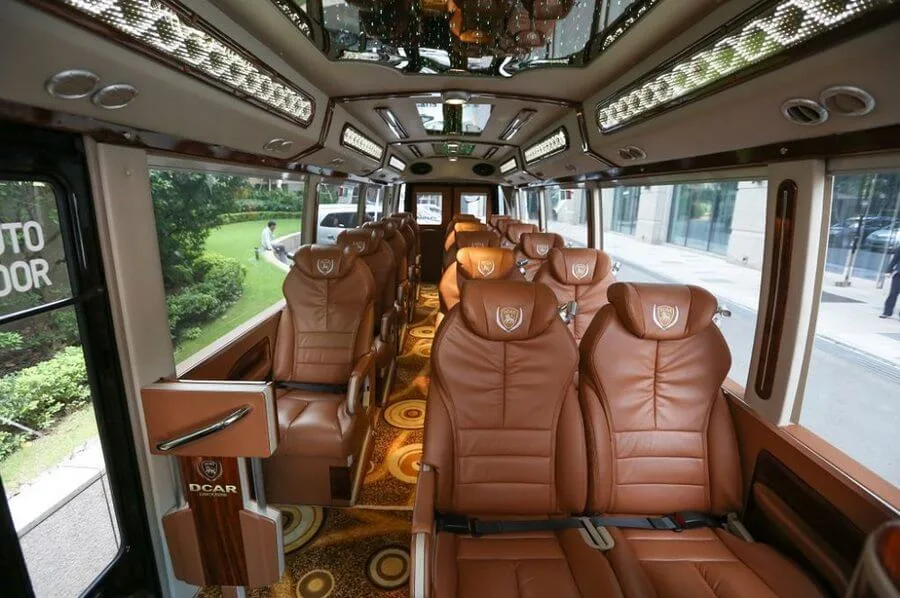 Seats on Limousine bus