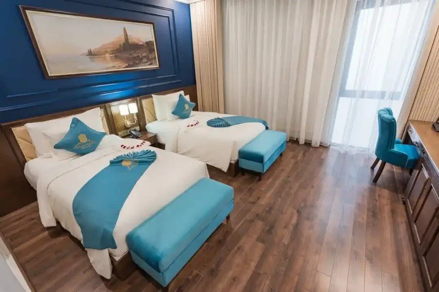 Phòng Deluxe Twin khách sạn Grand Fleuve Boutique