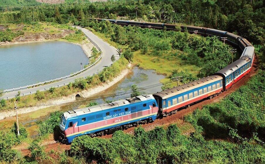 The scenery on the train journey from Hanoi to Ninh Binh.