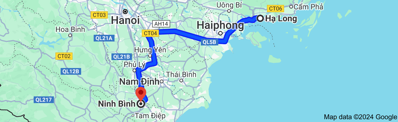 Halong To Ninh Binh Map