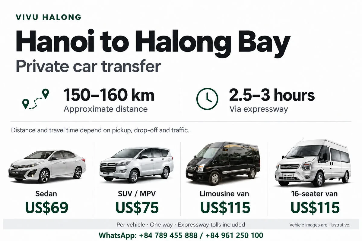 Vivu Halong Private Car Whatsapp