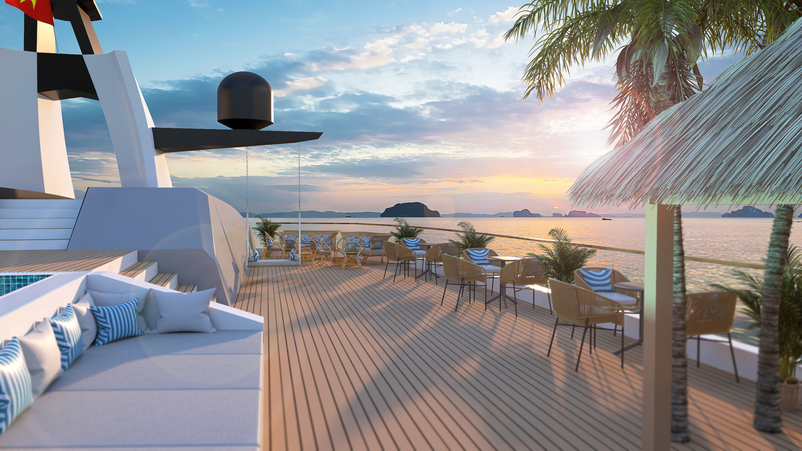 Sundeck- Du thuyền Dolphin Cruise
