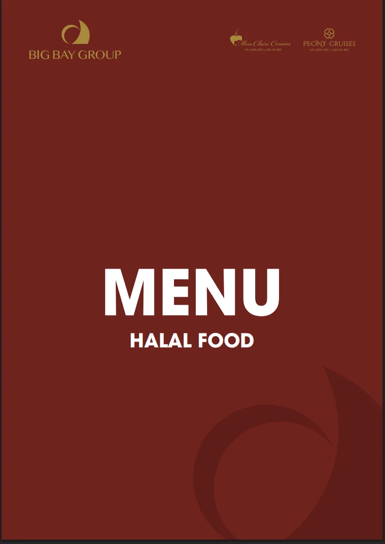 Thực đơn Halal mẫu của nhóm tàu Mon Cheri và Peony