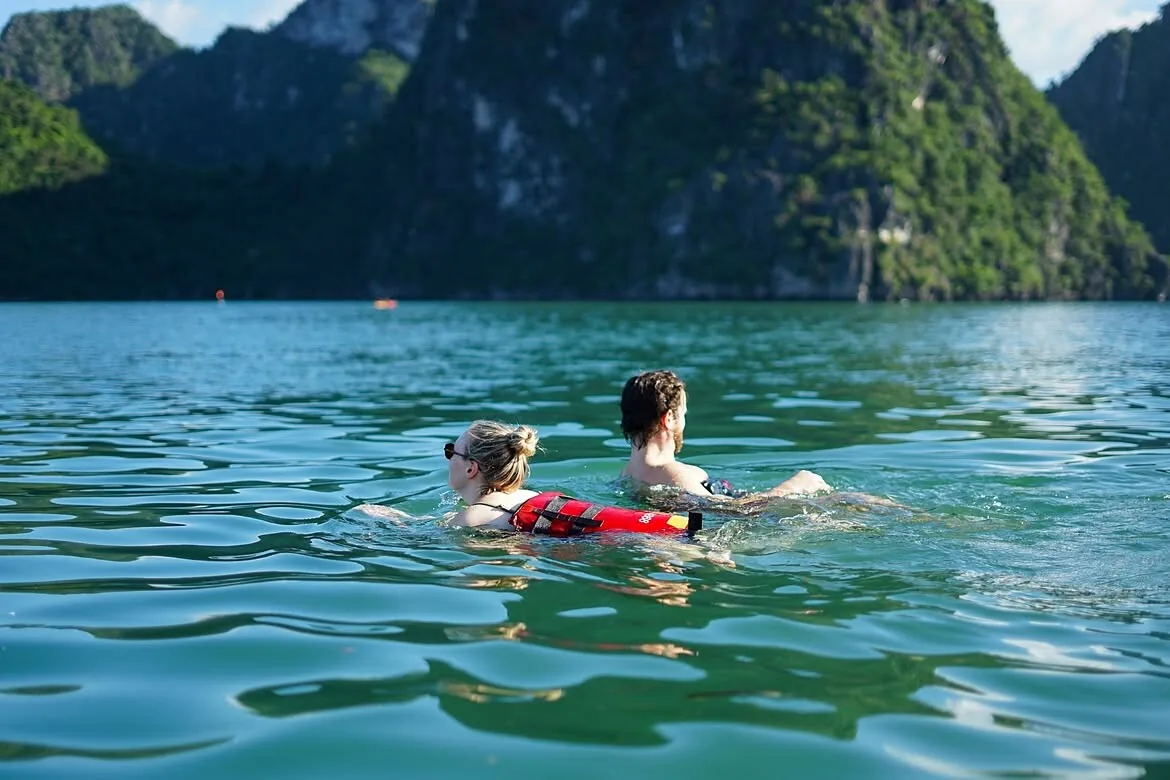 Swimming Calm Waters Ha Long Bay.1